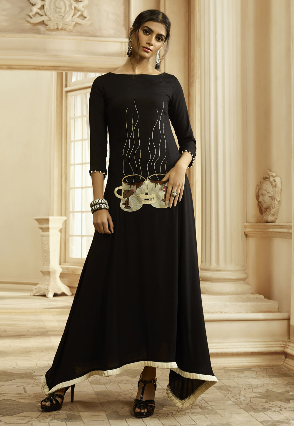 Black Rayon Gown 255206