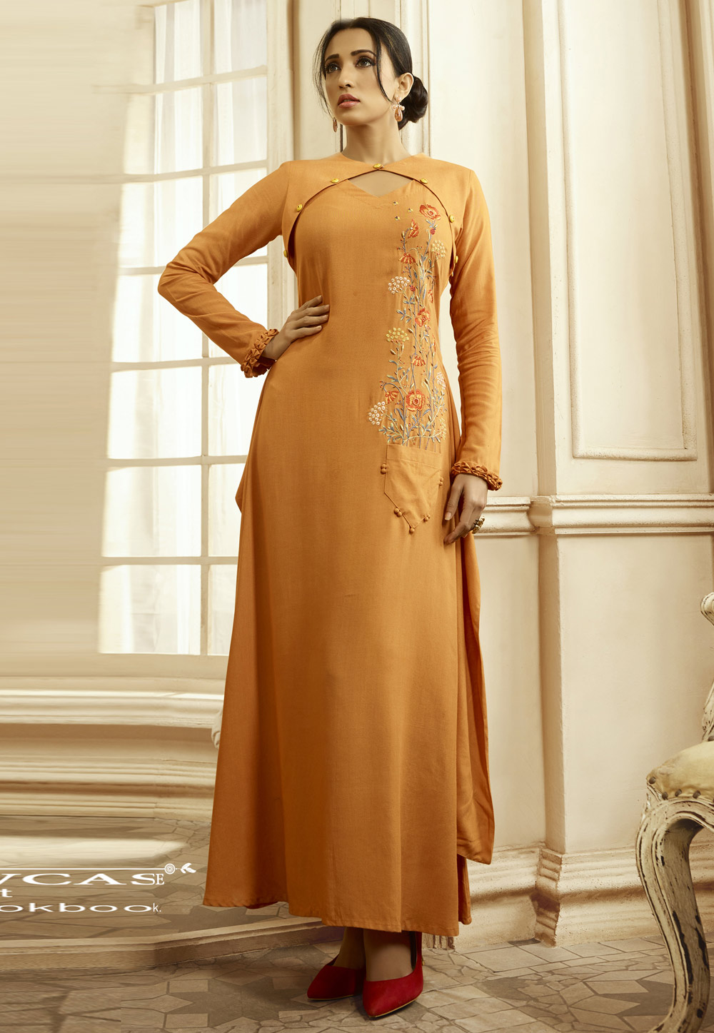 Mustard Rayon Gown 255211