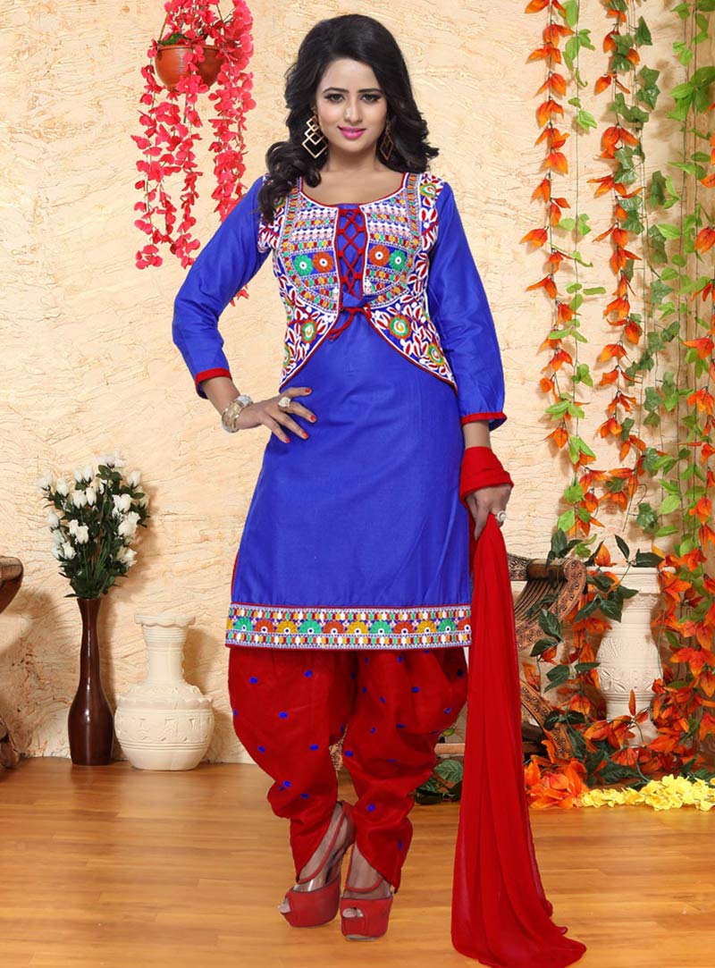 Blue Cotton Punjabi Suit 78089