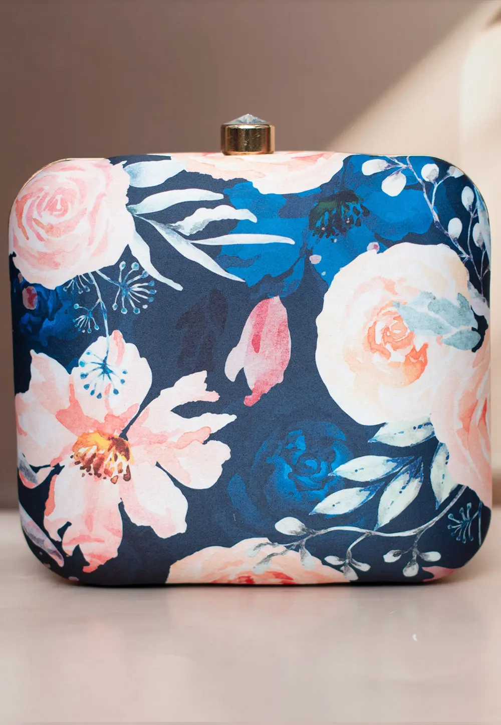 Navy Blue Art Silk Clutch 297468