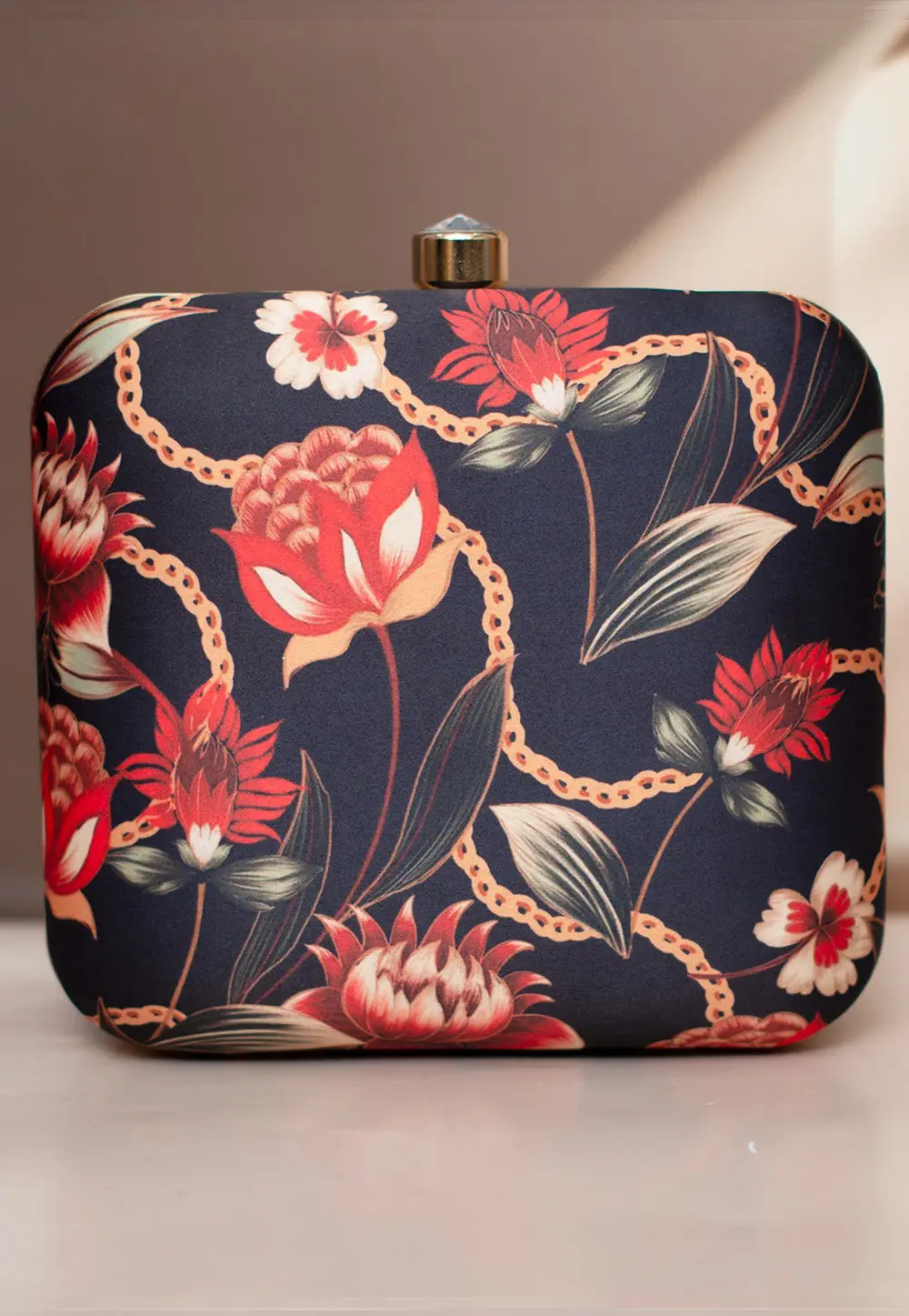 Navy Blue Art Silk Clutch 297471