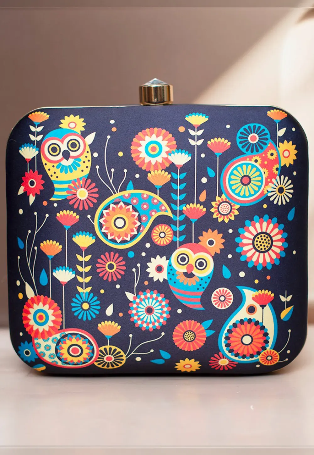 Navy Blue Art Silk Clutch 297481