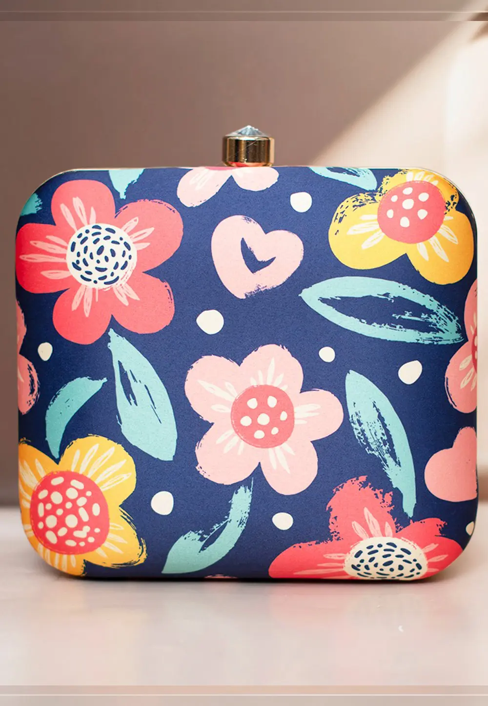 Navy Blue Art Silk Clutch 297483