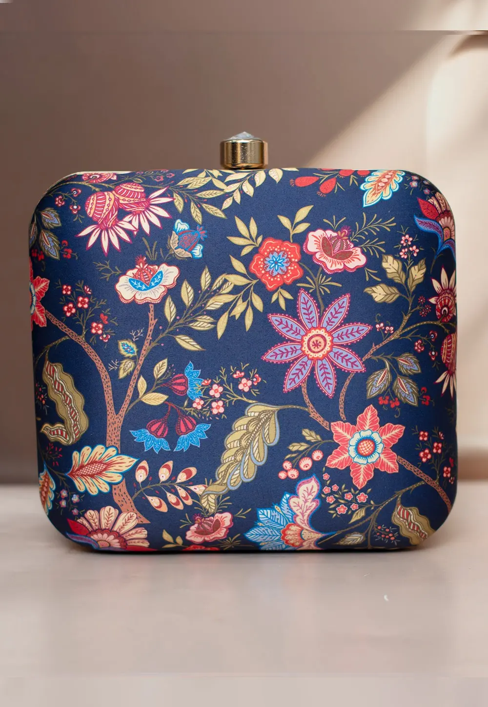 Navy Blue Art Silk Clutch 298739