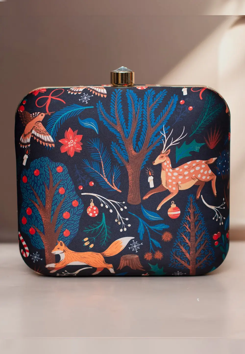 Navy Blue Art Silk Clutch 298744