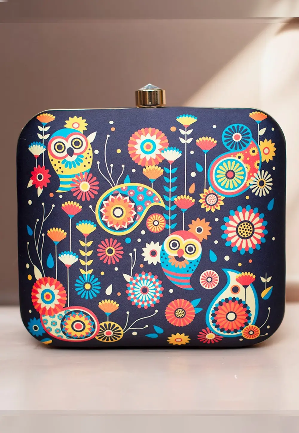 Navy Blue Art Silk Clutch 298761