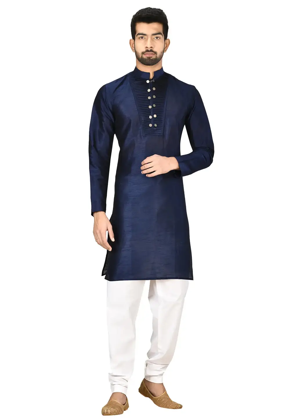 Navy Blue Art Silk Kurta Pajama 300677