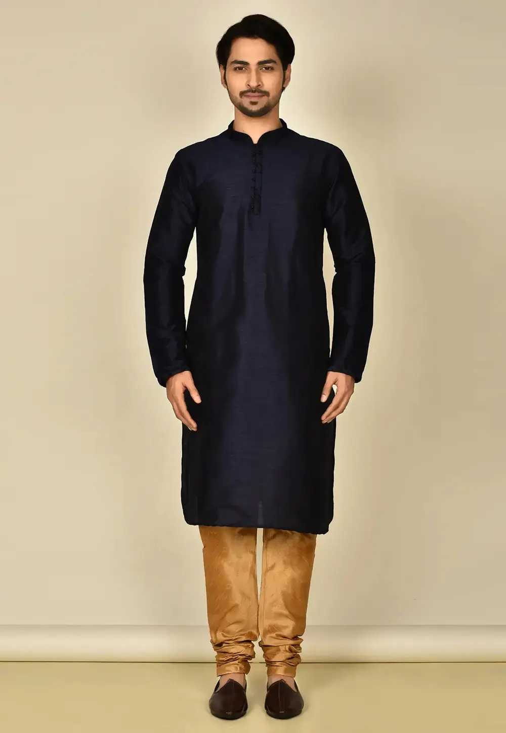 Navy Blue Art Silk Kurta Pajama 300685