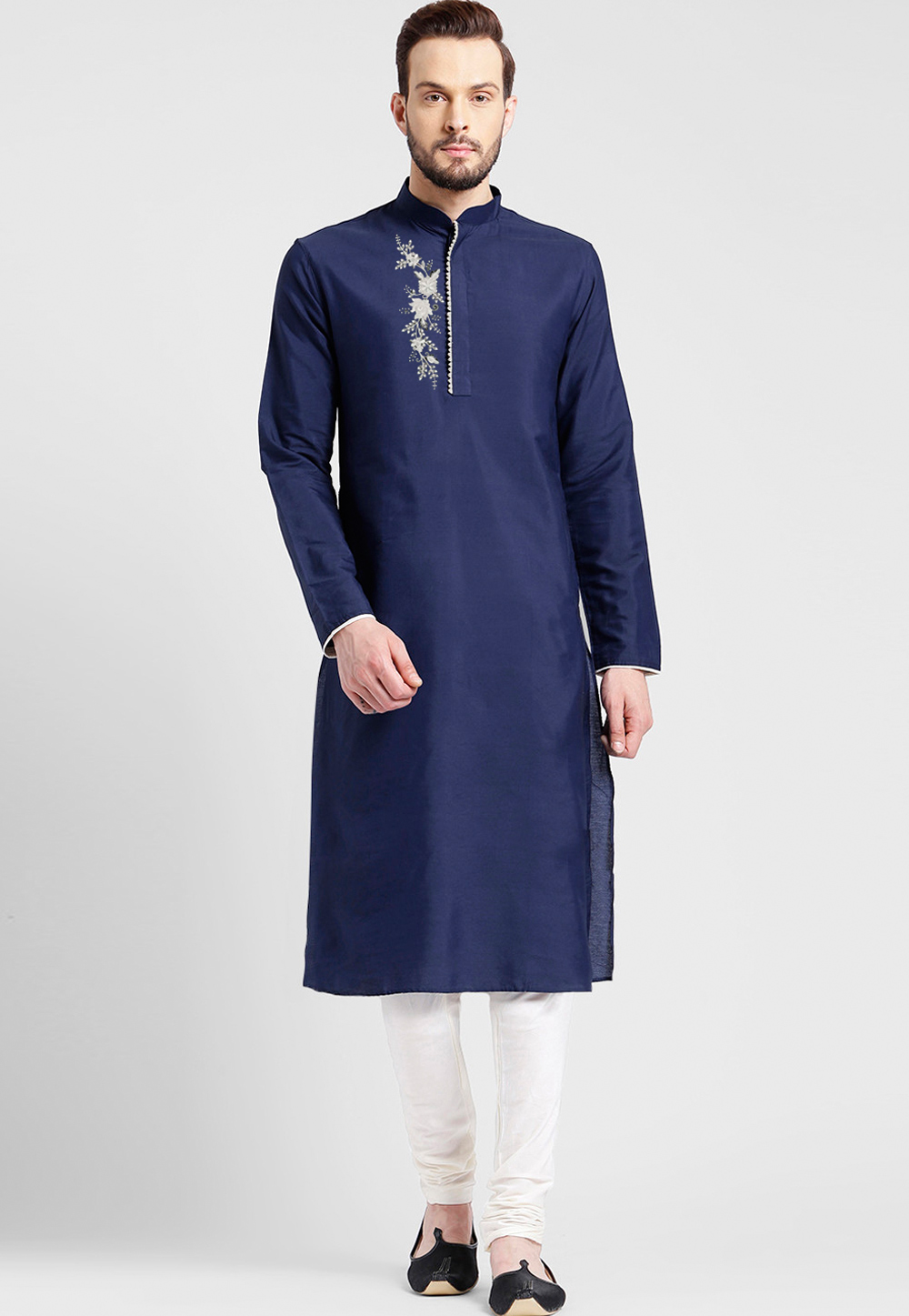 Navy Blue Cotton Kurta Pajama 305139