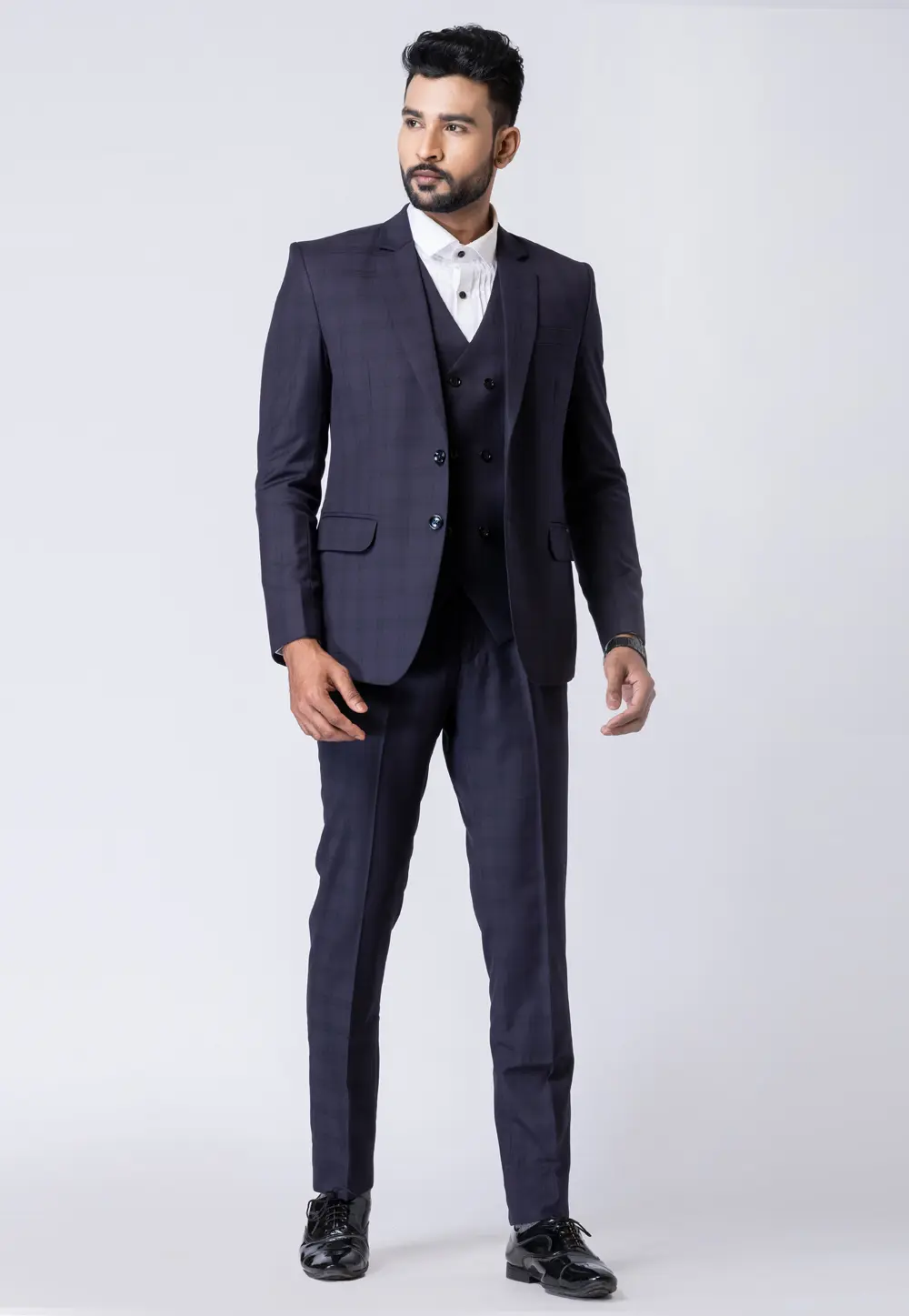 Navy Blue Polyester Tuxedos Suit 300807