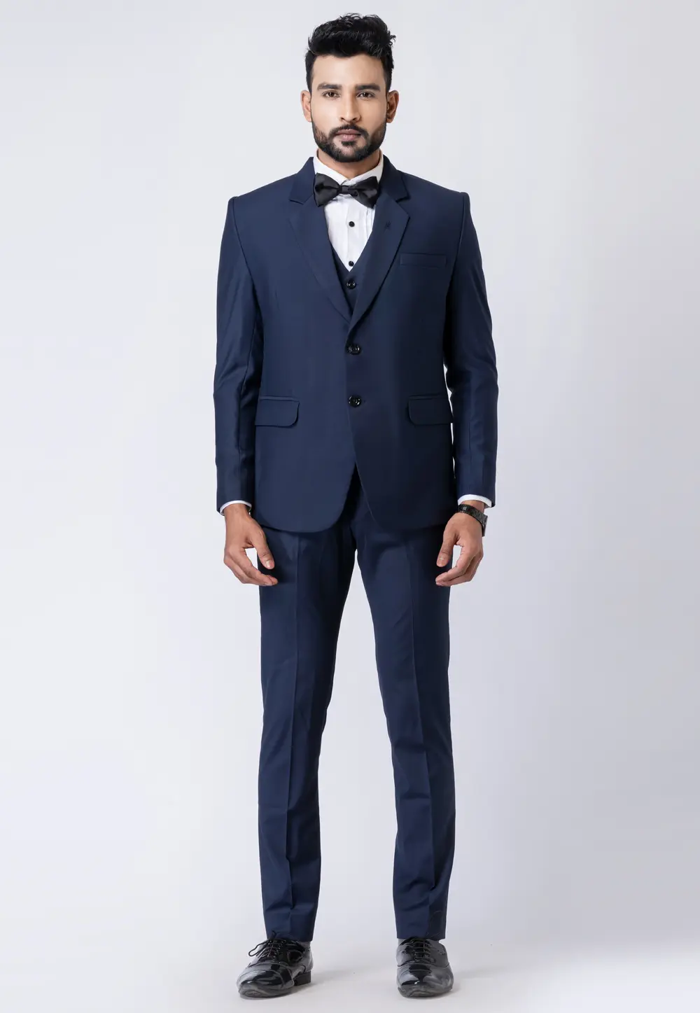 Navy Blue Polyester Tuxedos Suit 300813