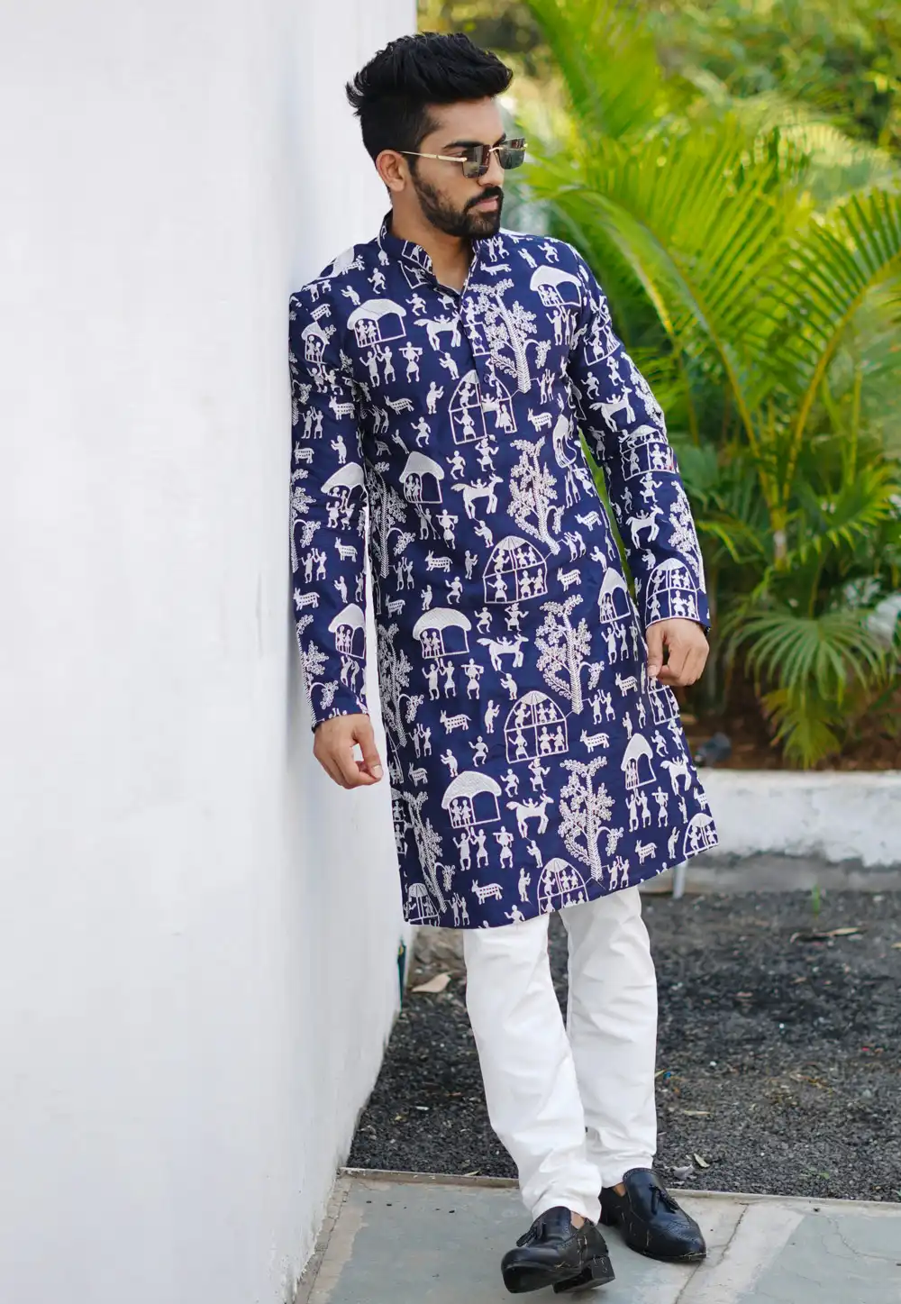 Navy Blue Silk Kurta Pajama 293299