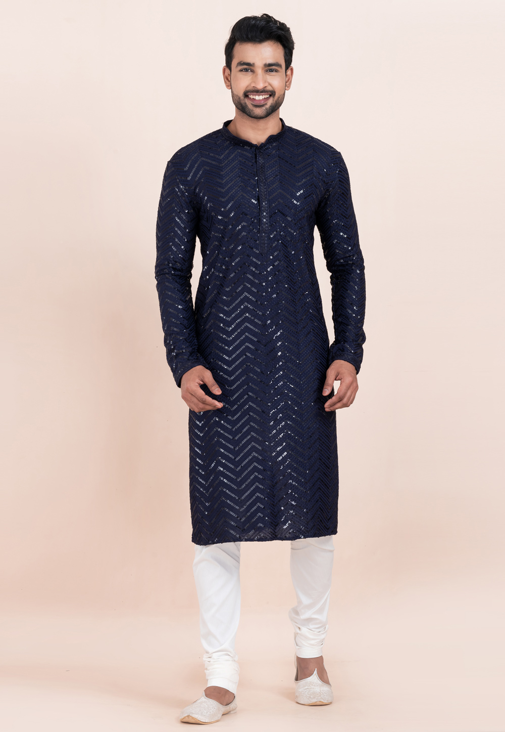 Navy Blue Viscose Rayon Kurta Pajama 304816