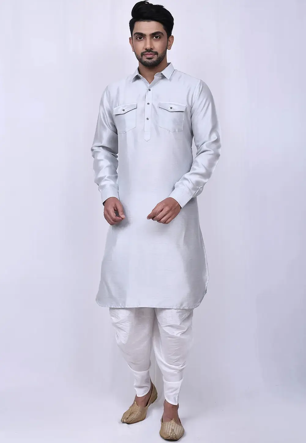 Off White Cotton Pathani Suit 300788