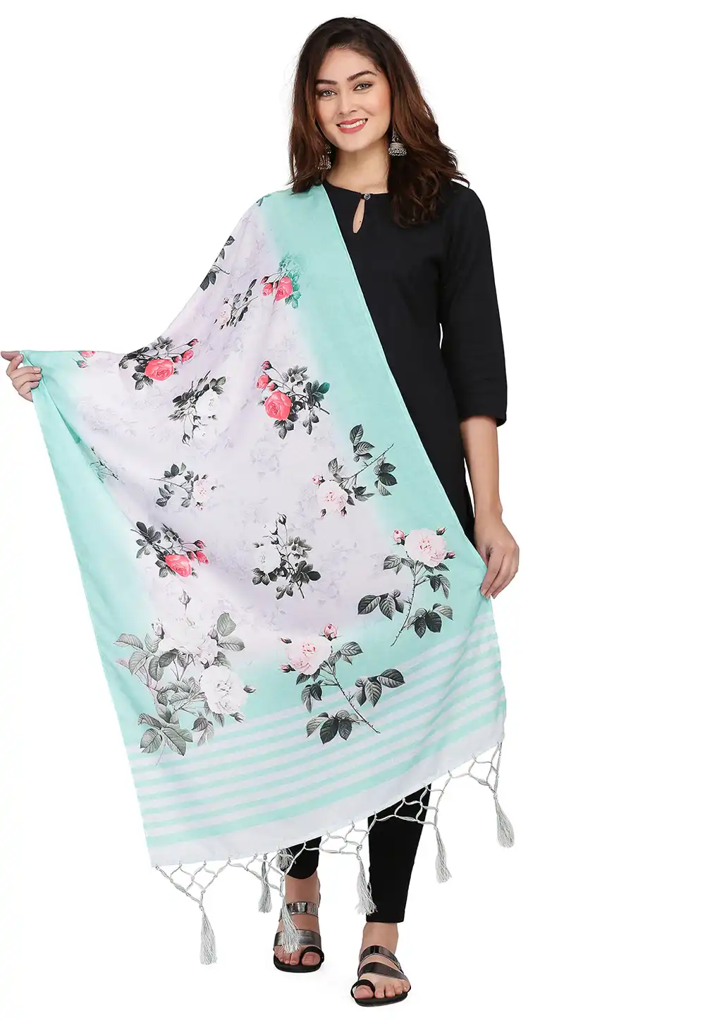 Off White Muslin Dupatta 292359