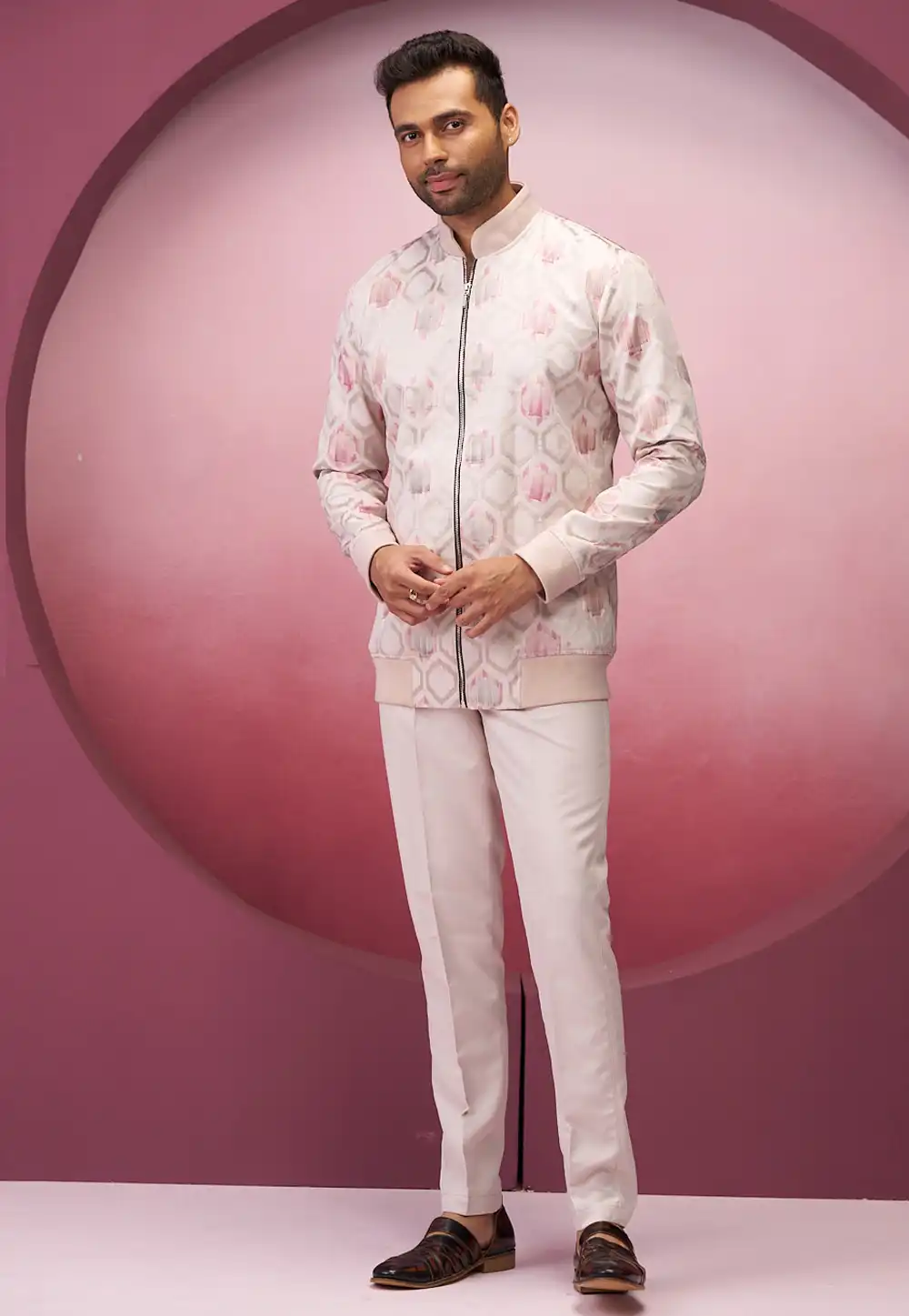 Off White Rayon Jodhpuri Suit 294038