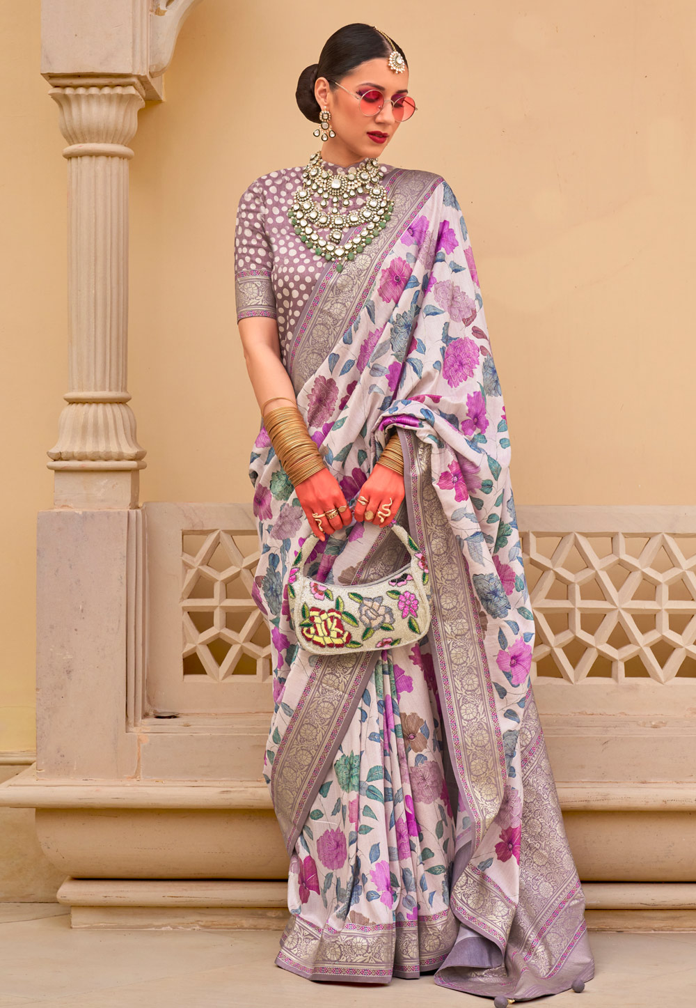 Off White Silk Saree With Blouse 287348