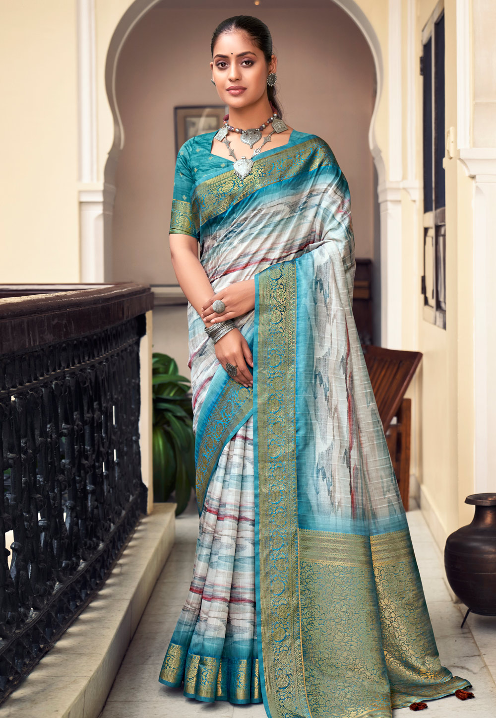 Off White Silk Saree With Blouse 278735