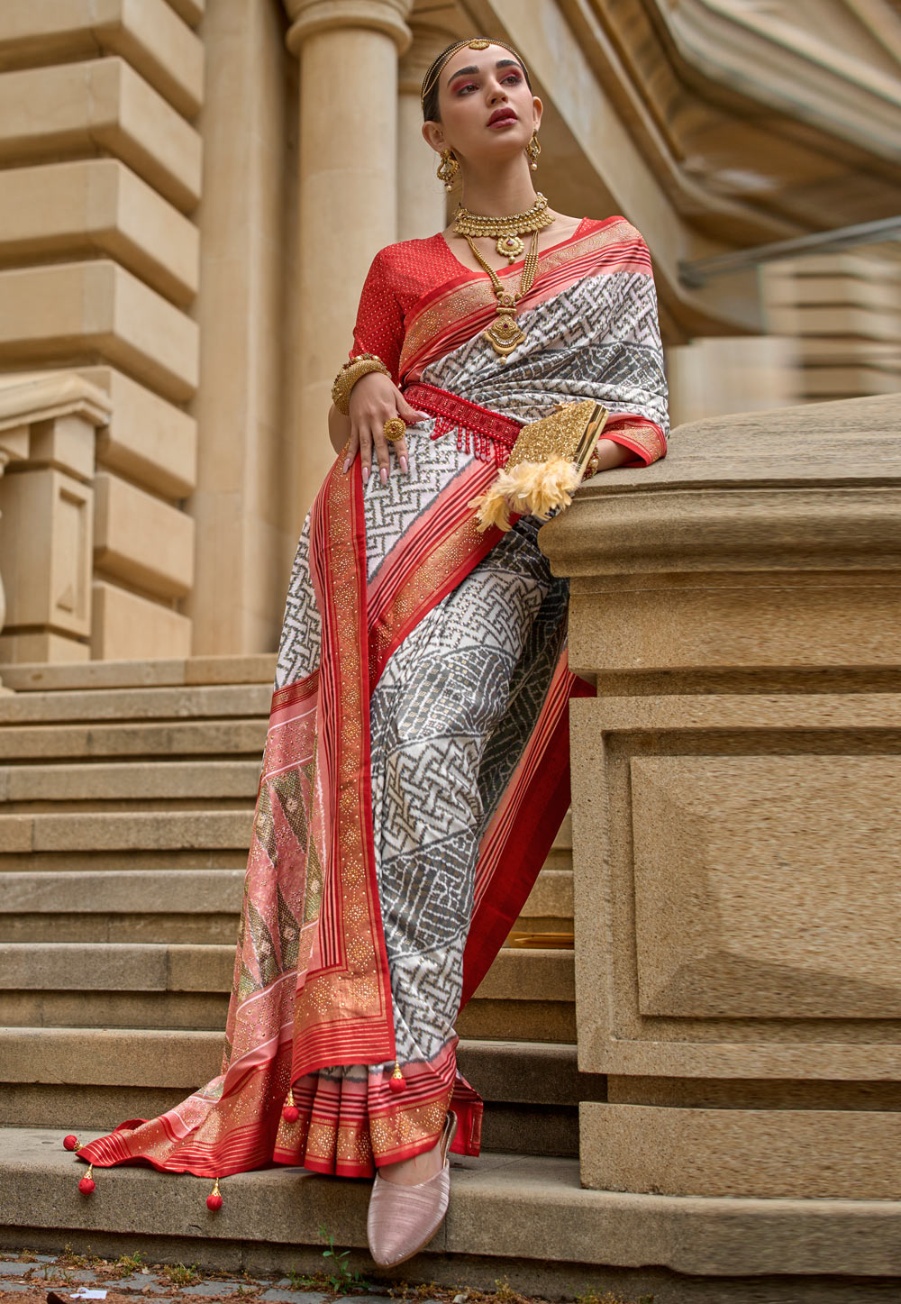 Off White Silk Saree With Blouse 280697