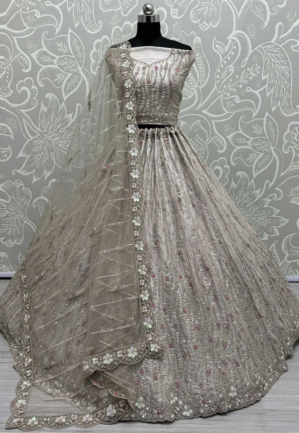 Off White Silk Wedding Lehenga Choli 295555