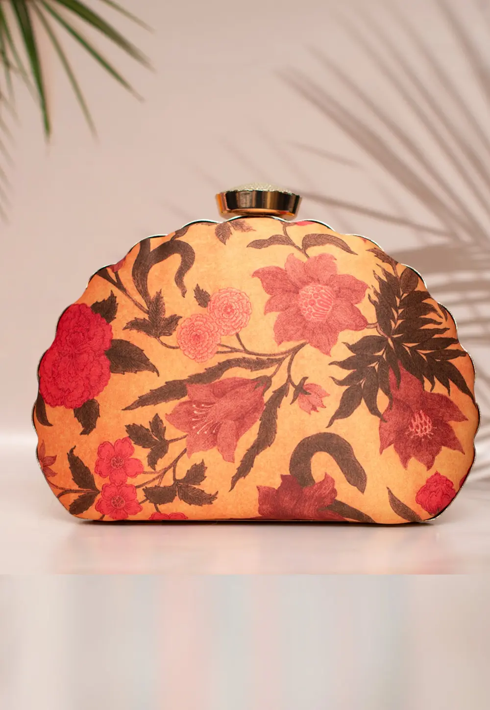 Orange Art Silk Clutch 298007