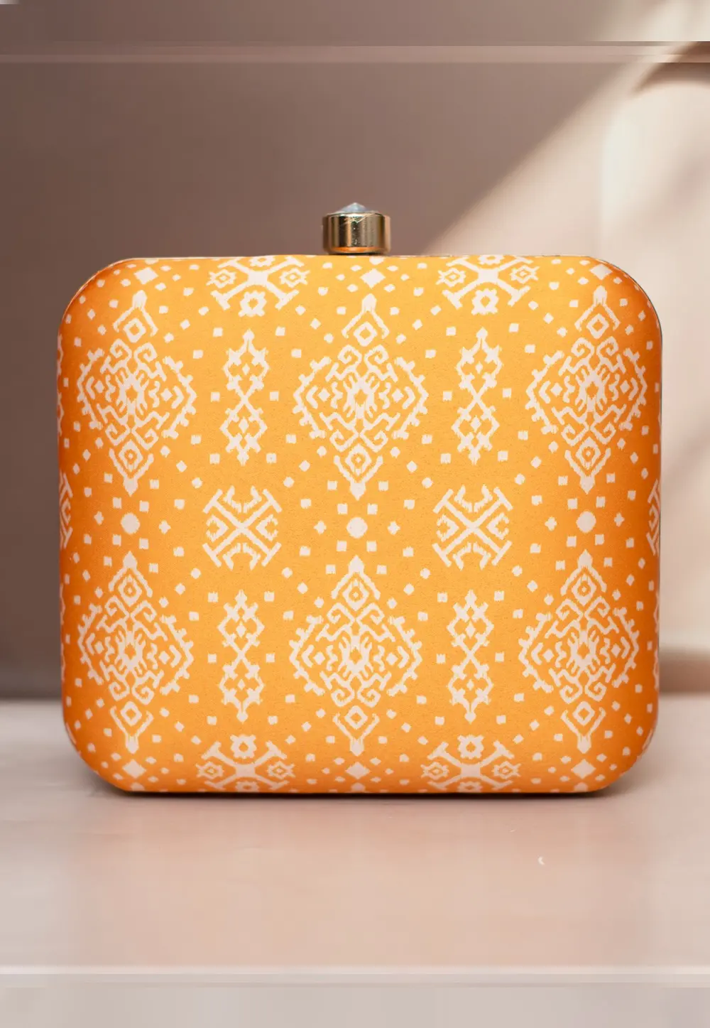 Orange Art Silk Clutch 298762