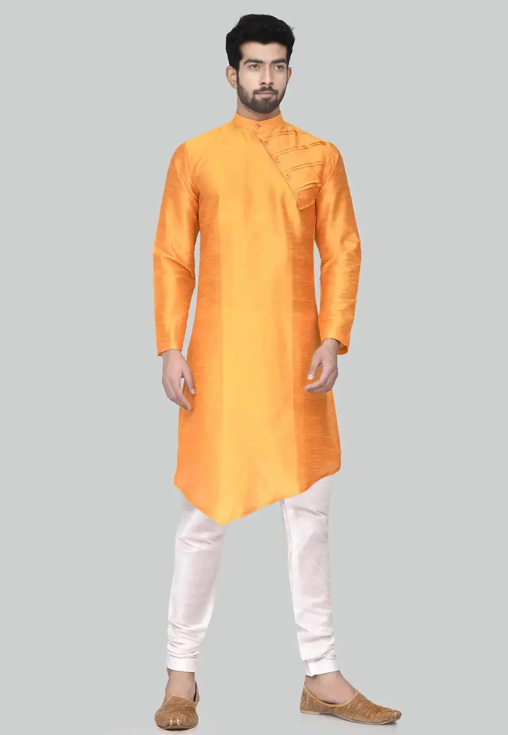 Orange Art Silk Kurta Pajama 300695