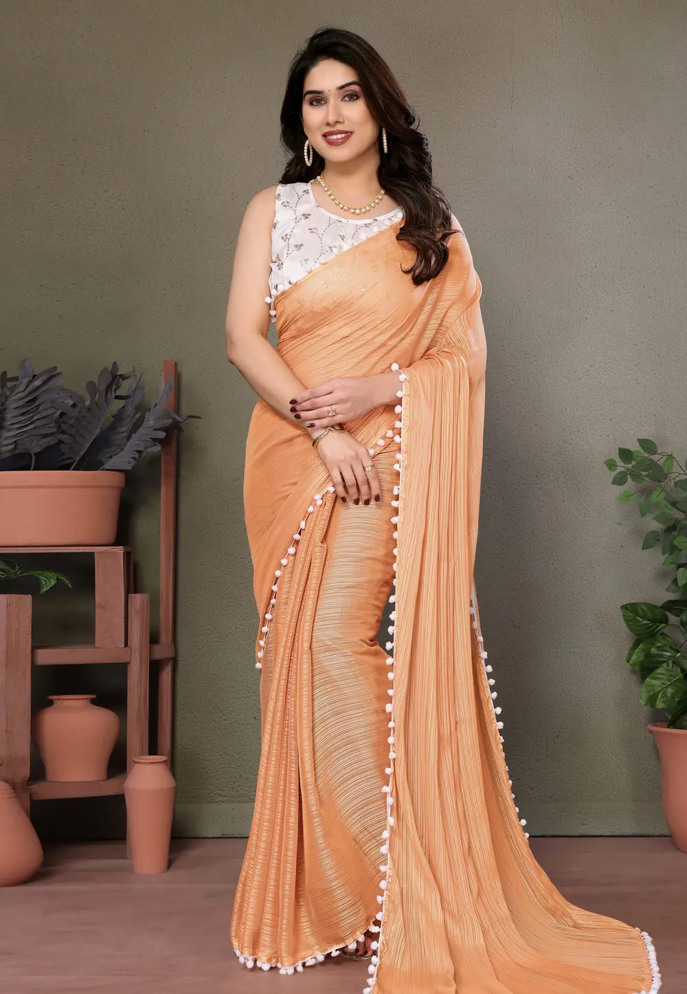 Orange Art Silk Saree With Blouse 301988