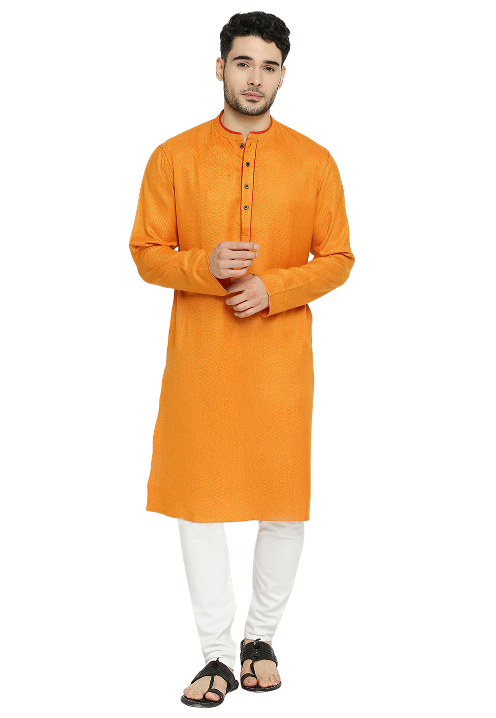 Orange Cotton Kurta Pajama 284162