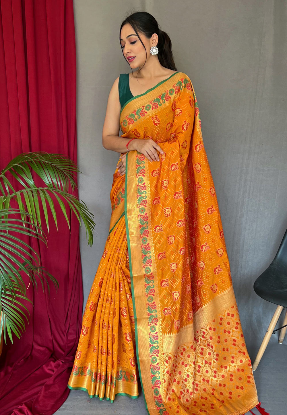 Orange Silk Saree With Blouse 287412