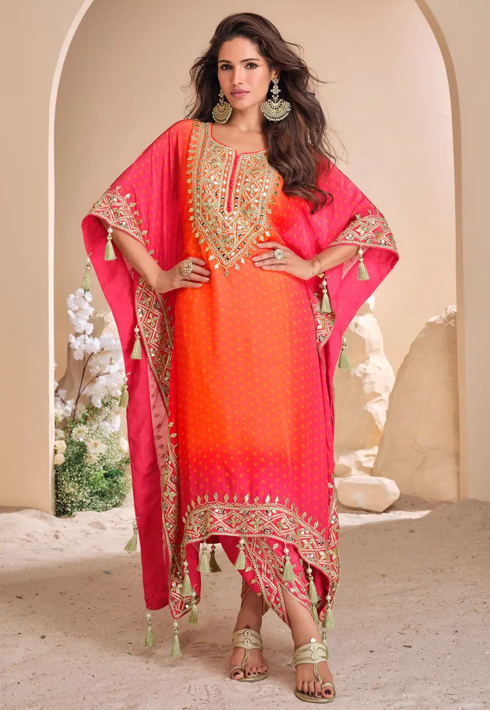 Orange Viscose Kaftan 299528