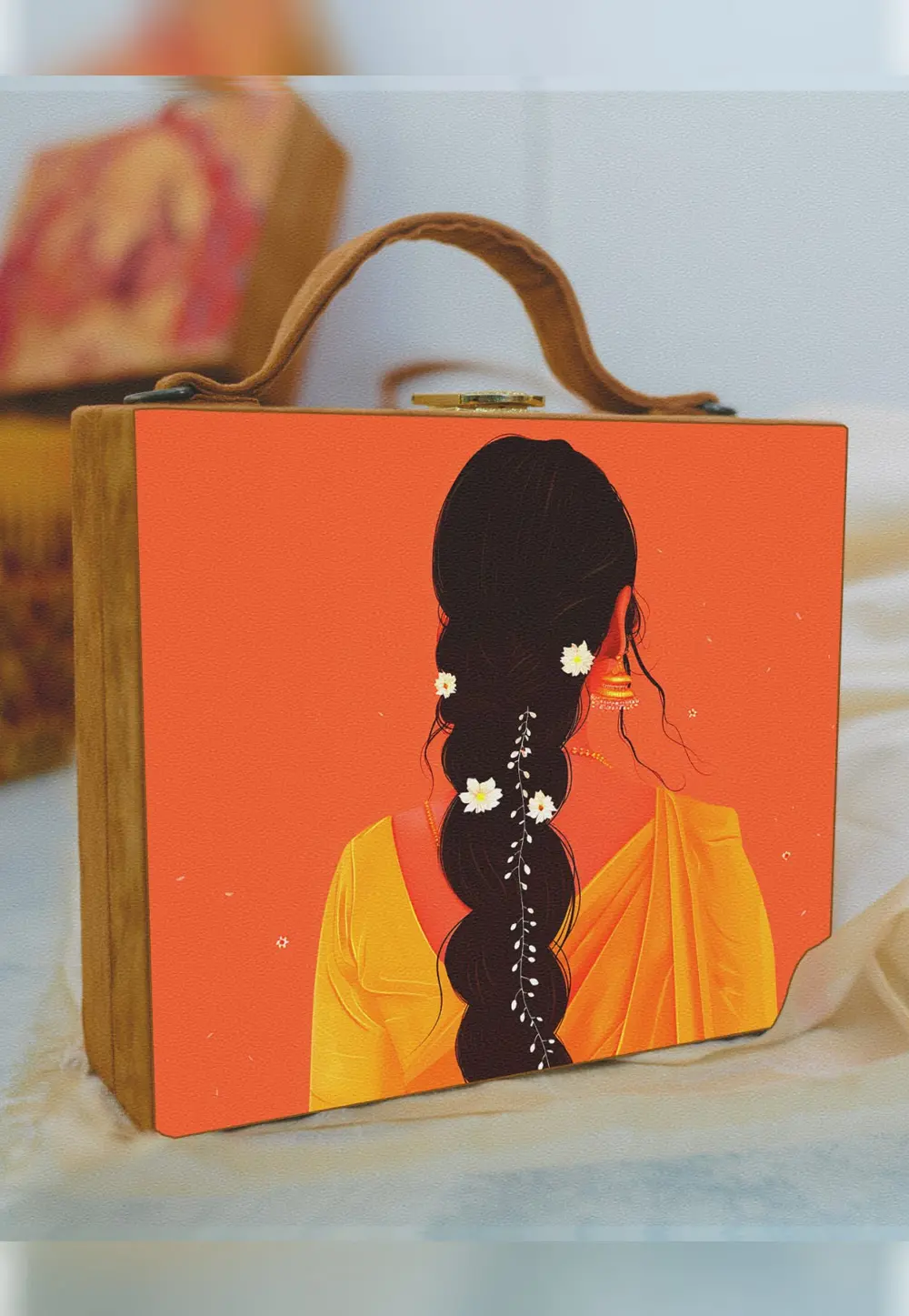 Orange Wooden Clutch 298267