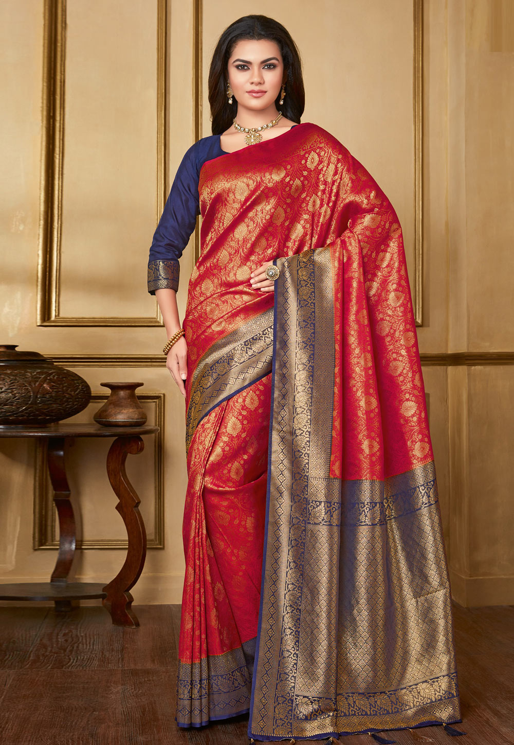 Red Silk Saree With Blouse 170266