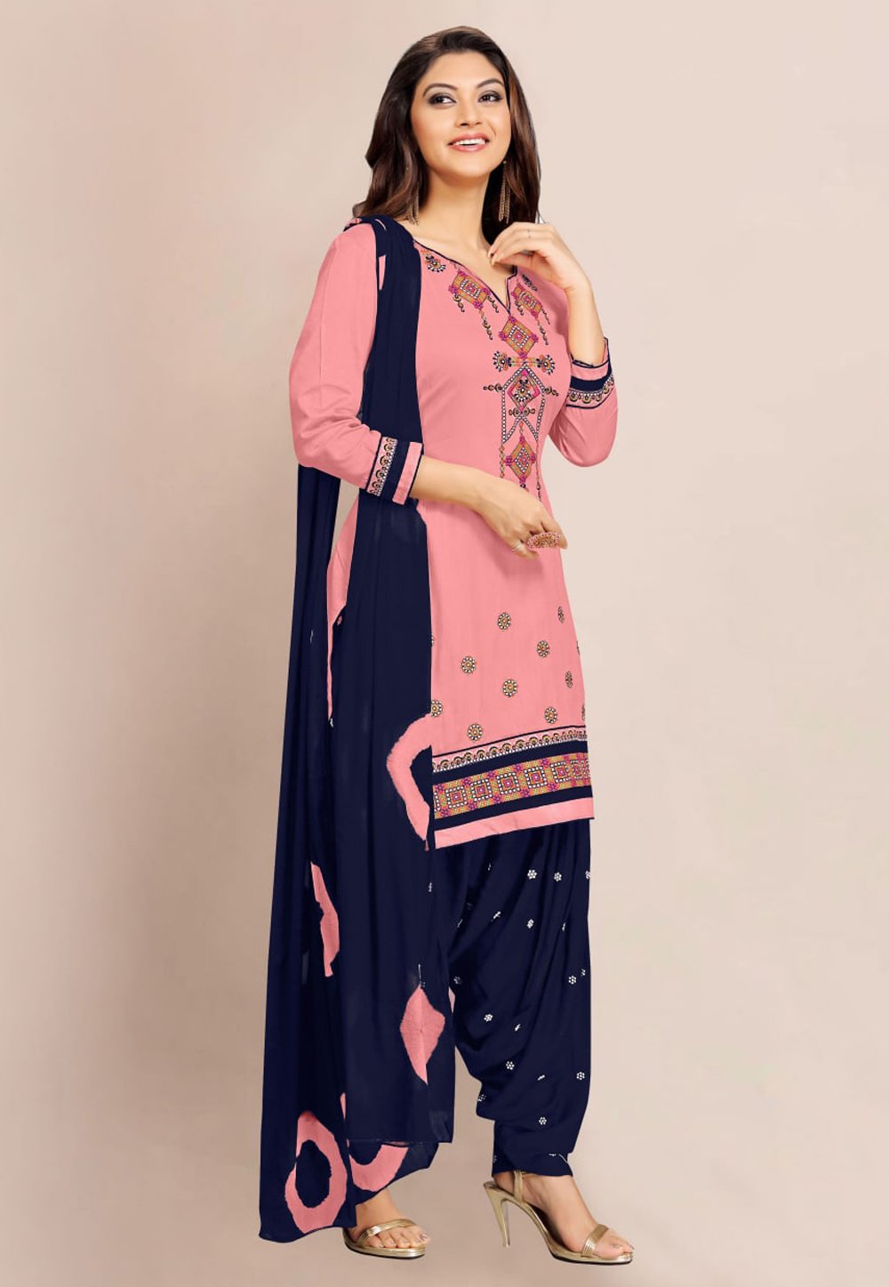 Pink Cotton Punjabi Suit 245135