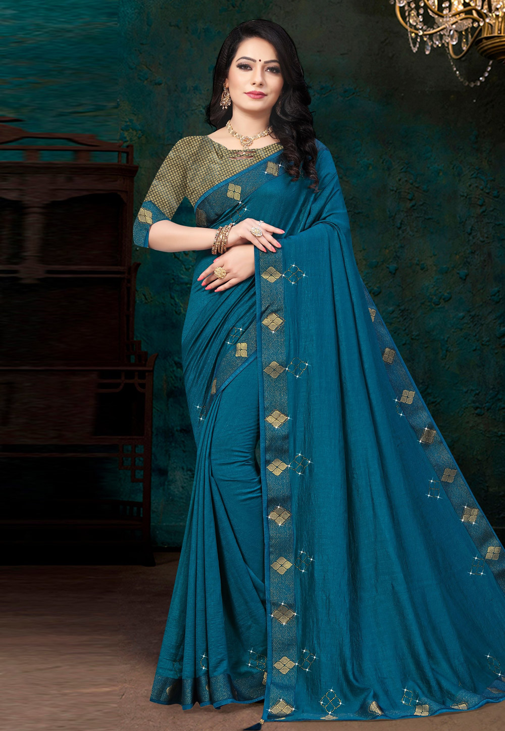 Blue Silk Festival Wear Saree 234893