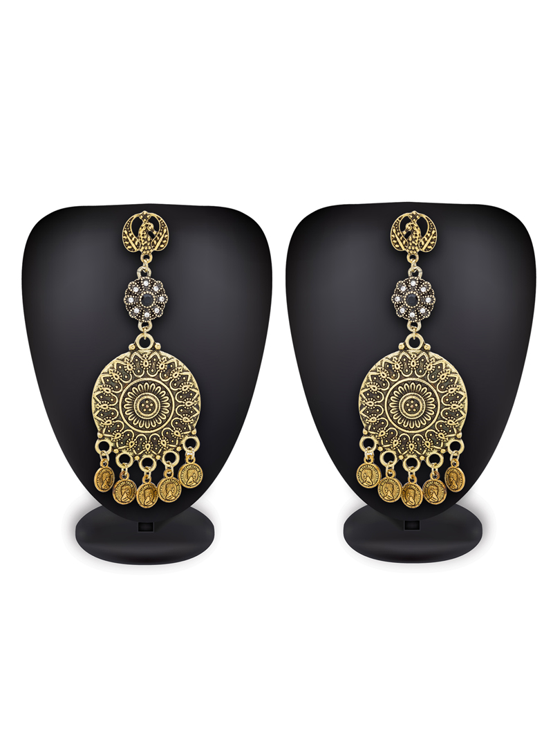 Golden Metal Earrings 128705