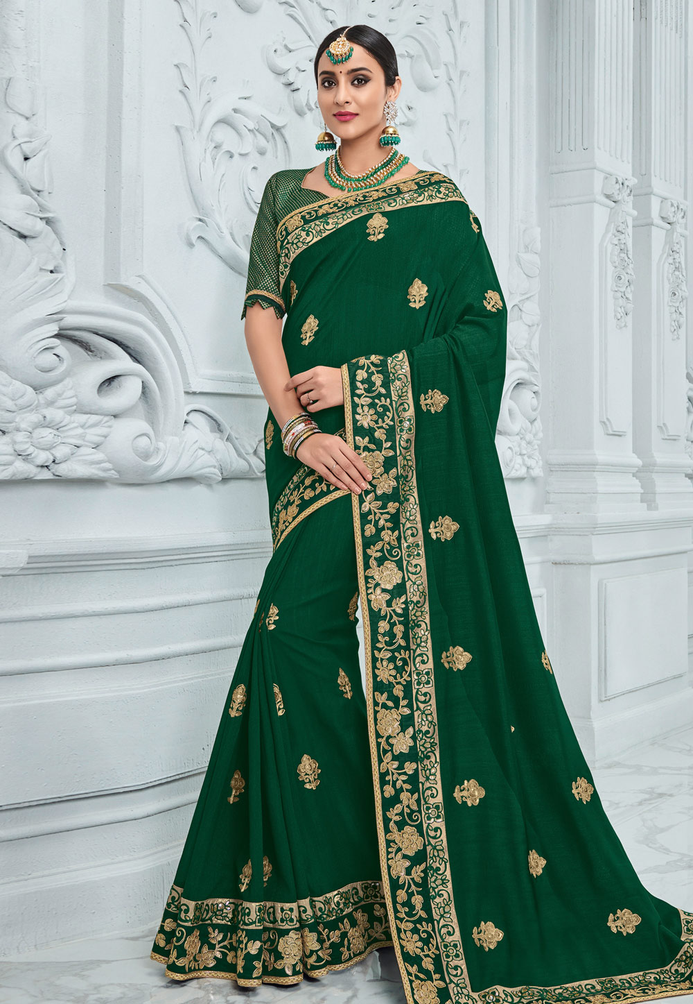 Green Art Silk Saree With Blouse 155785