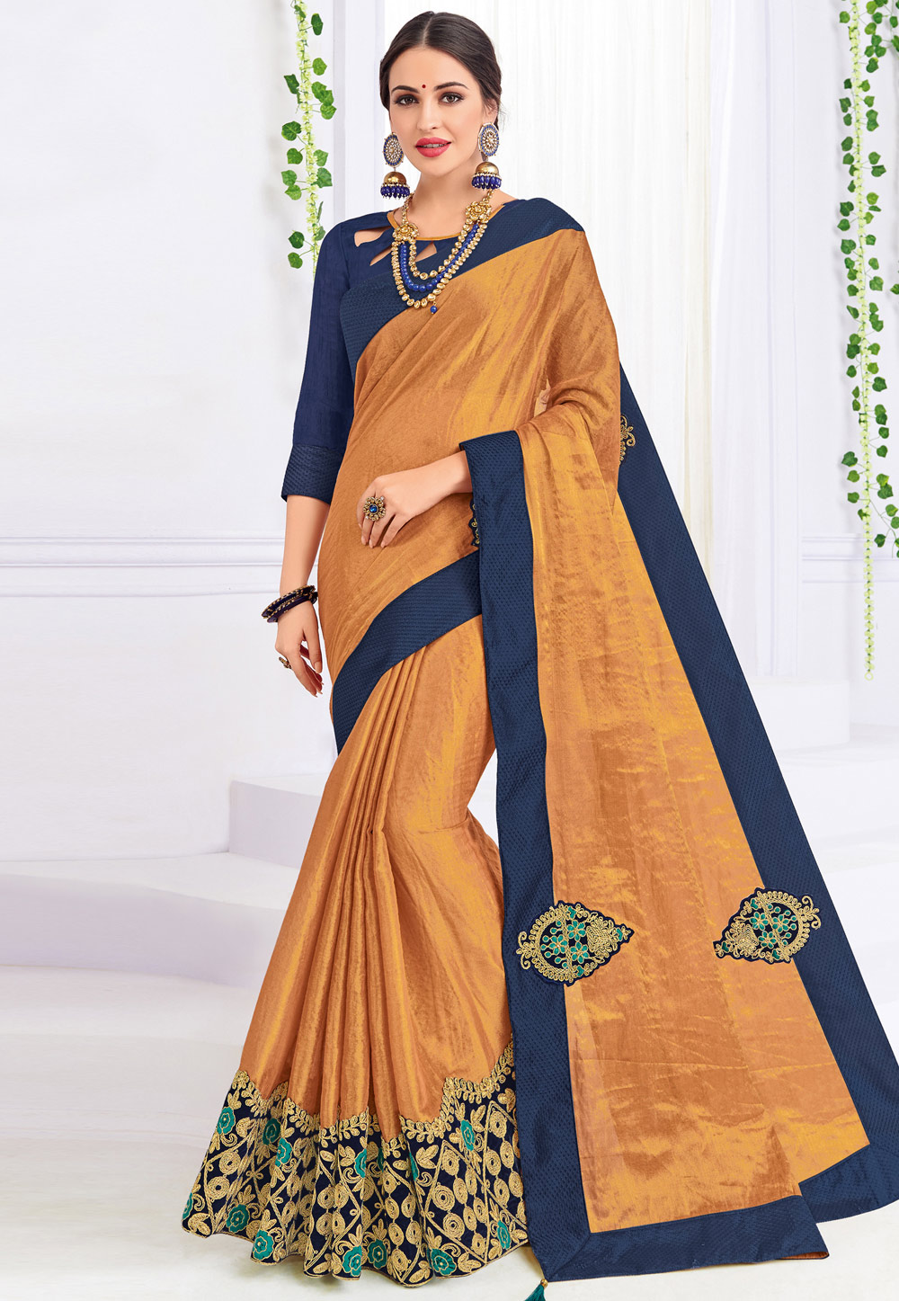 Golden Banarasi Festival Wear Saree 159935