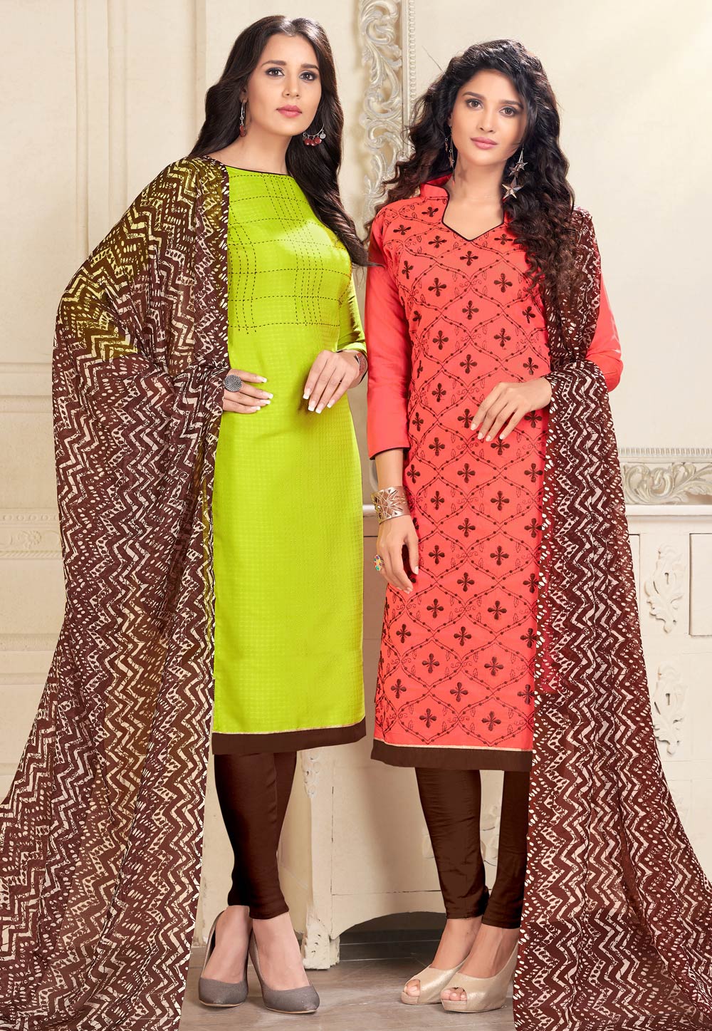 Combo Pack Of Two Top Cotton Salwar Suit 164384