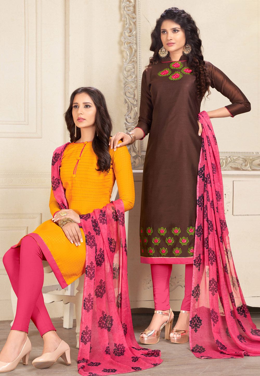 Combo Pack Of Two Top Cotton Salwar Suit 164389
