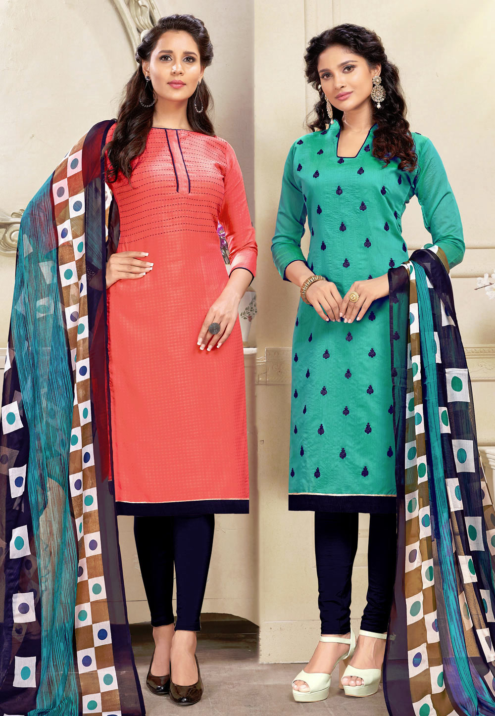 Combo Pack Of Two Top Cotton Salwar Suit 164392