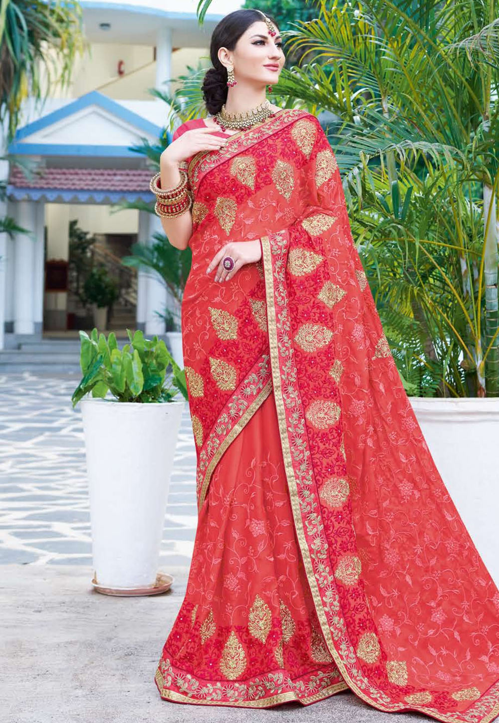 Pink Georgette Saree With Blouse 165858
