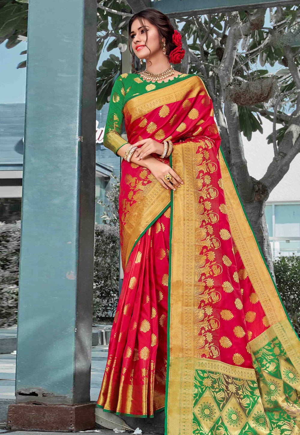Magenta Art Silk Festival Wear Saree 190063