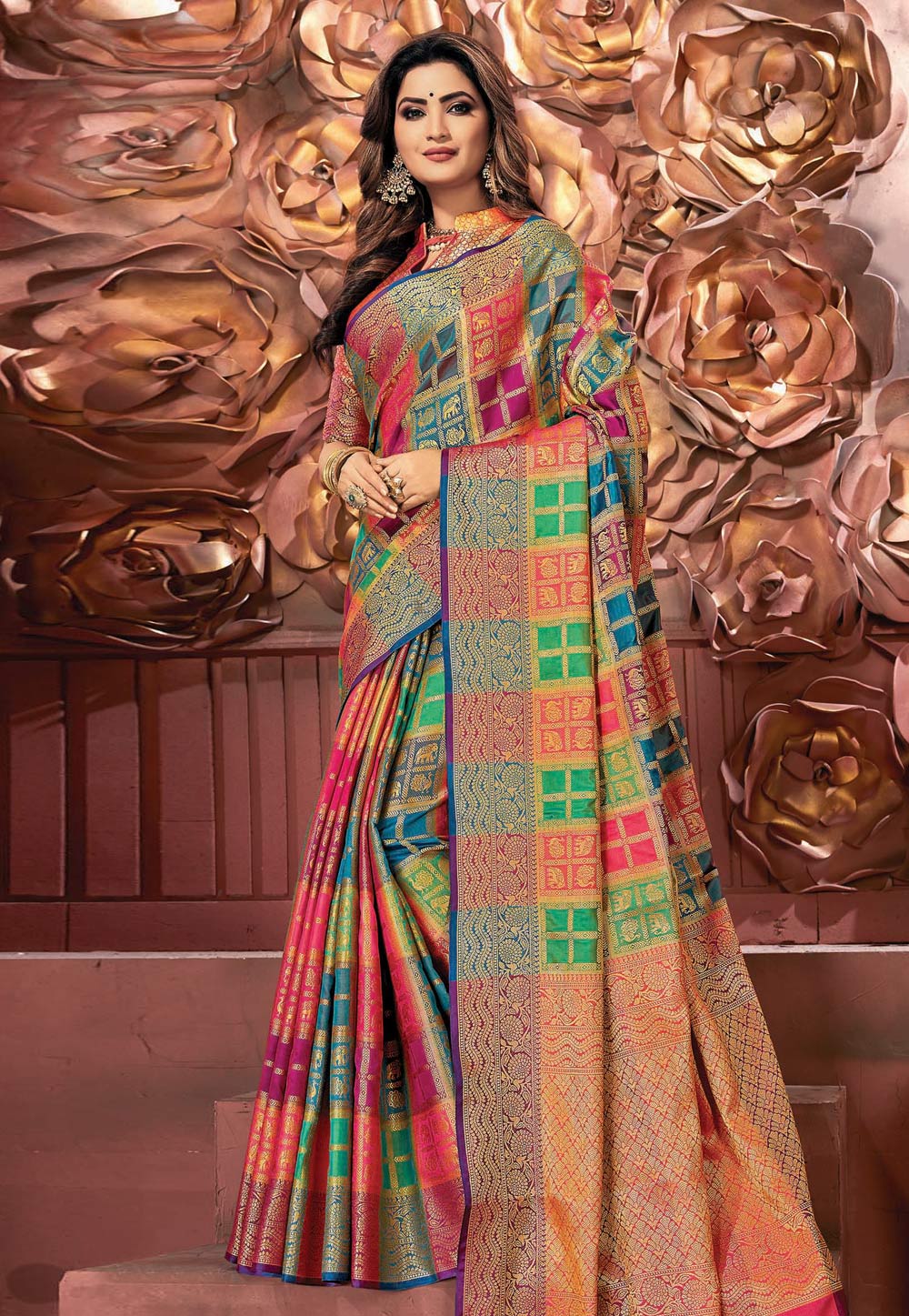 Magenta Art Silk Saree With Blouse 190261