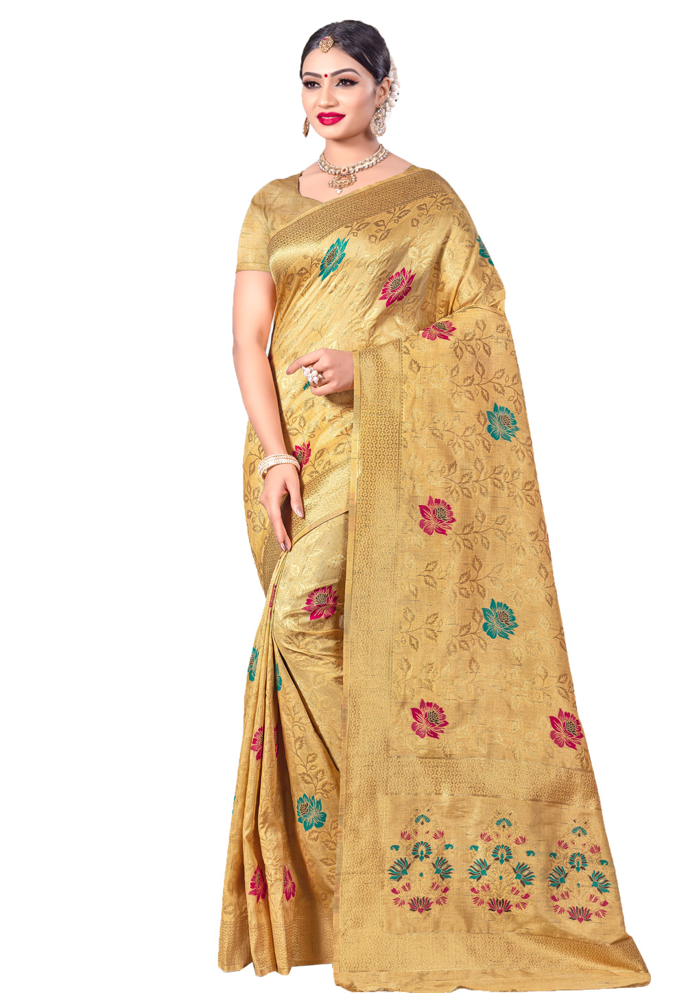 Golden Banarasi Festival Wear Saree 197039