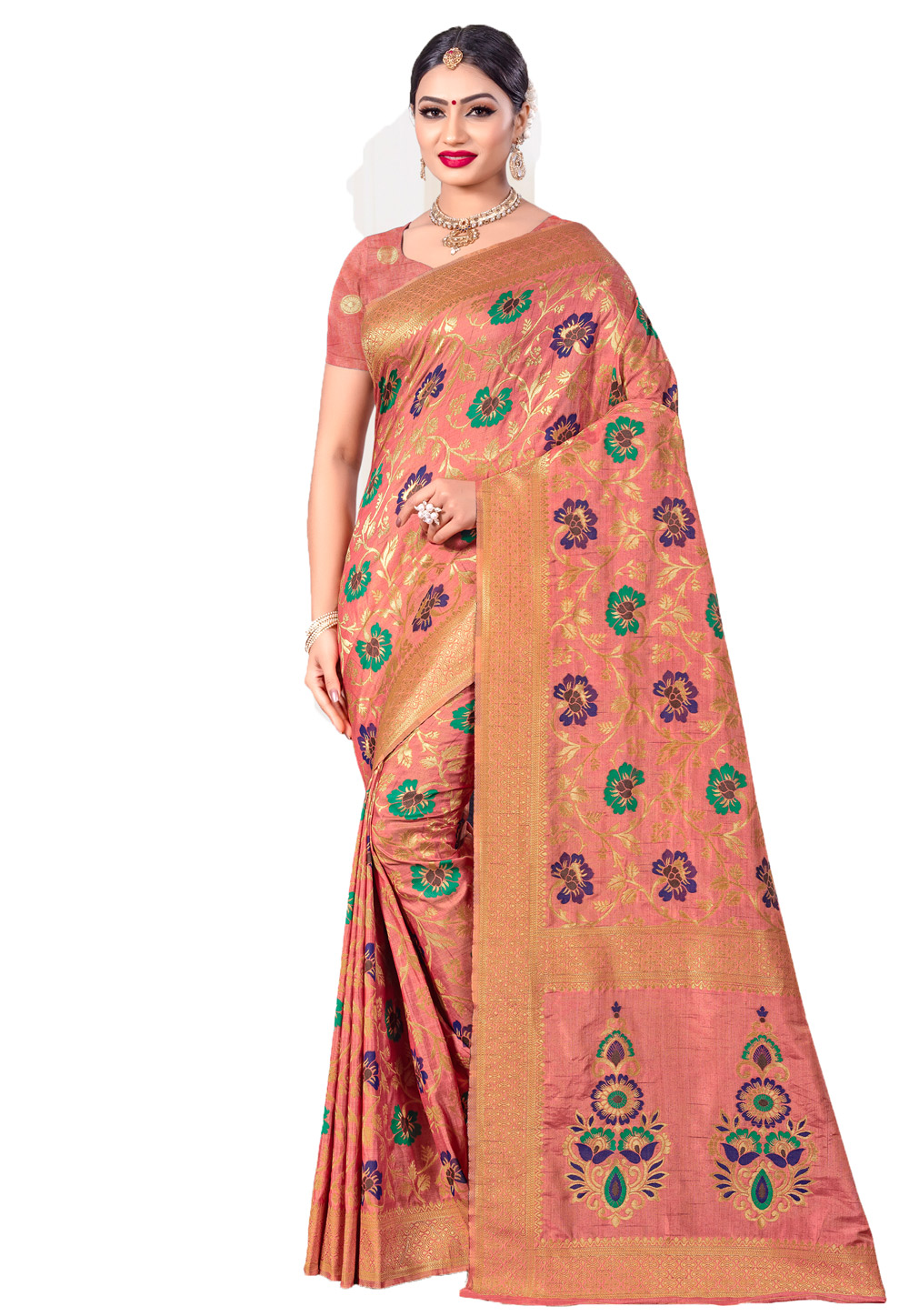 Pink Banarasi Festival Wear Saree 197041