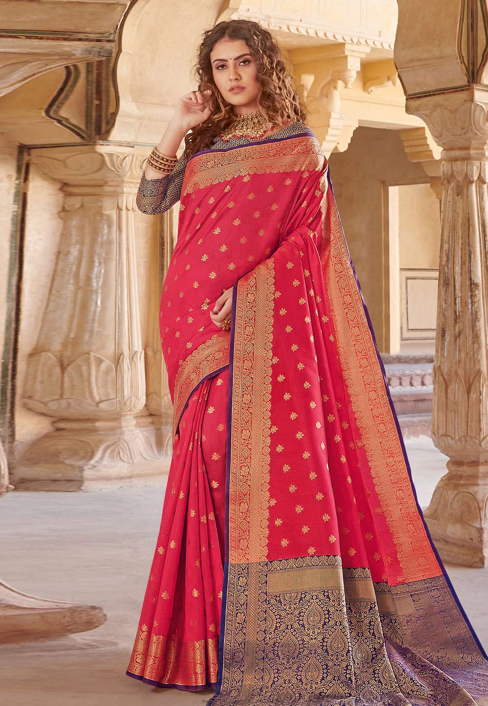 Pink Silk Festival Wear Saree 199667 