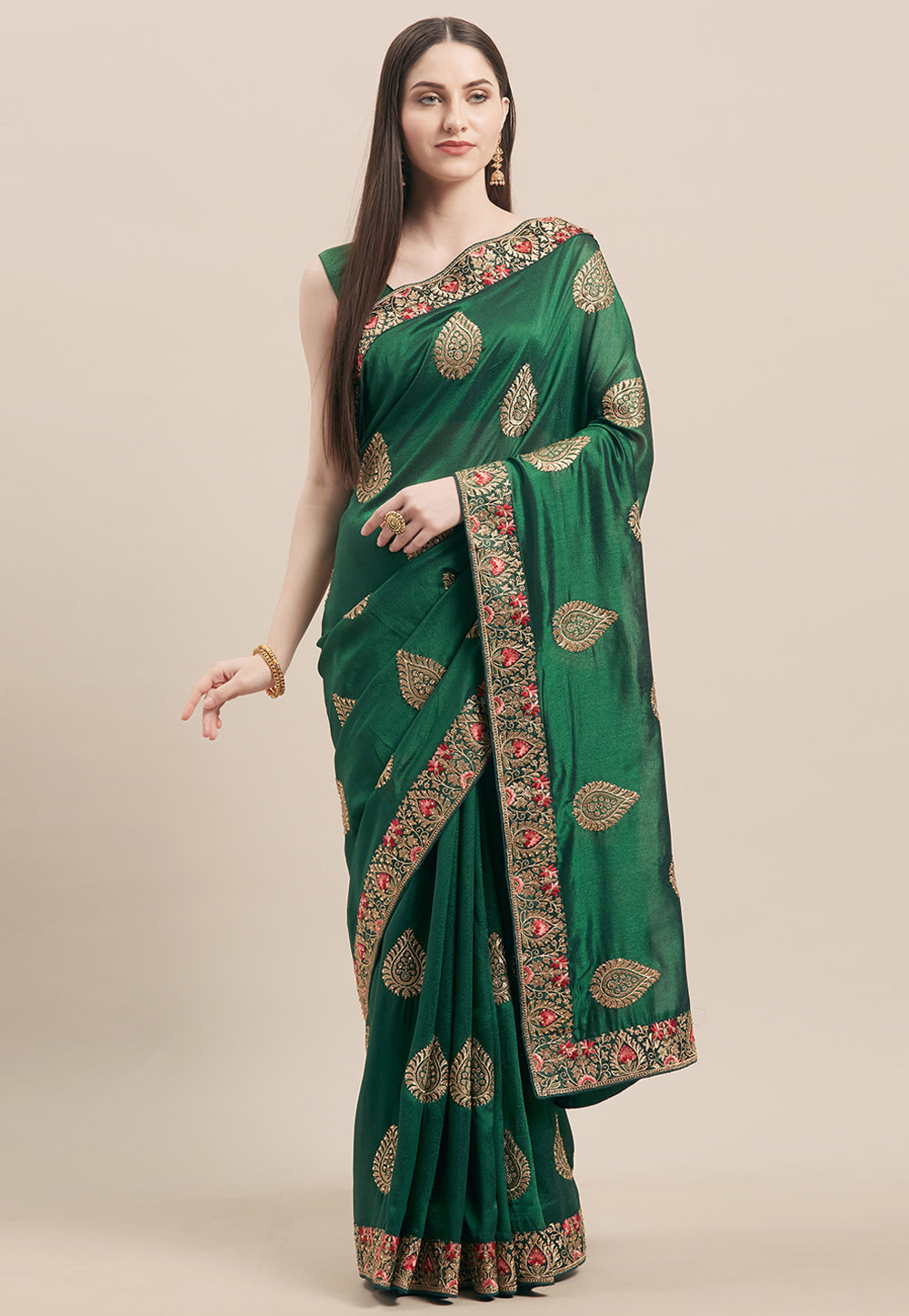 Green Silk Party Wear Saree 205905