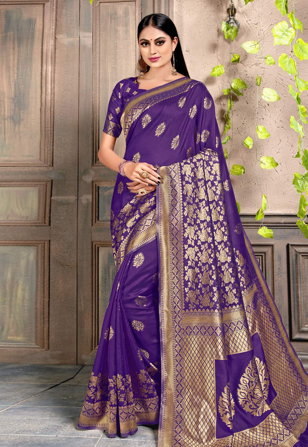 Violet Silk Festival Wear Saree 209703