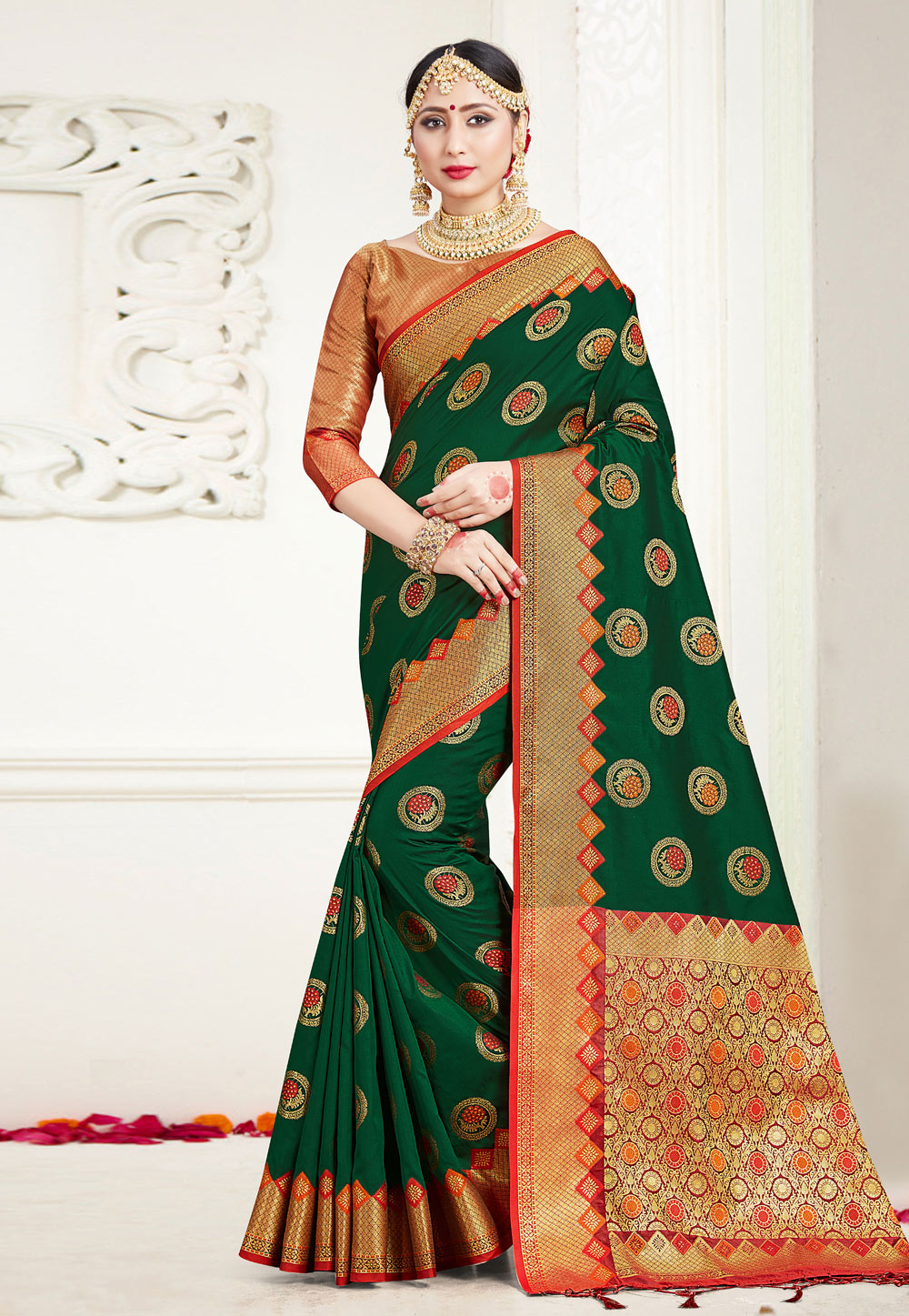 Green Banarasi Festival Wear Saree 212270